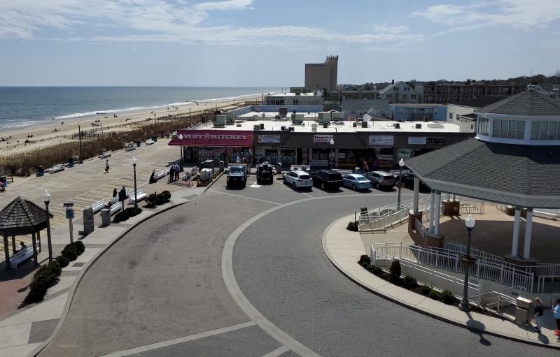 During a meeting Friday, April 12, the Rehoboth Beach Planning Commission is scheduled to have a sketch plan review of a four-story hotel at 2 Rehoboth Avenue. This picture was taken from the top of Thrasher’s French Fries. CHRIS FLOOD PHOTO